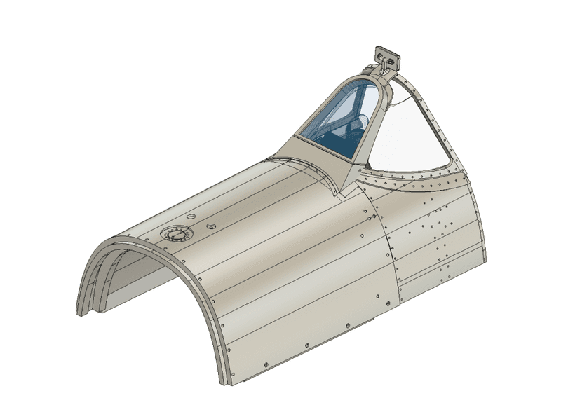1/24 Scale Spitfire Mk l thru V forward fuselage and windscreen upgrade